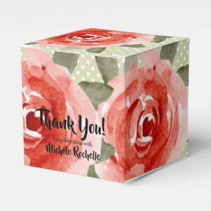Rote Rosen Aquarellblume 2" Geschenkschachtel