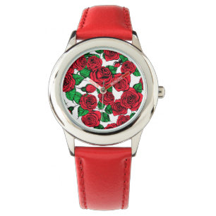 Rote Rosen Armbanduhr