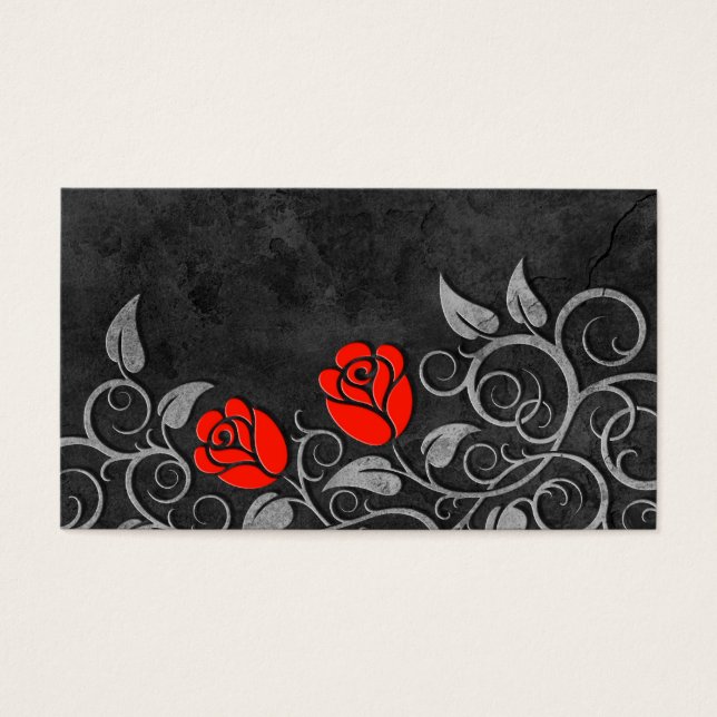 Rote Rosen aus dunklem Stein drehen (Vorderseite)