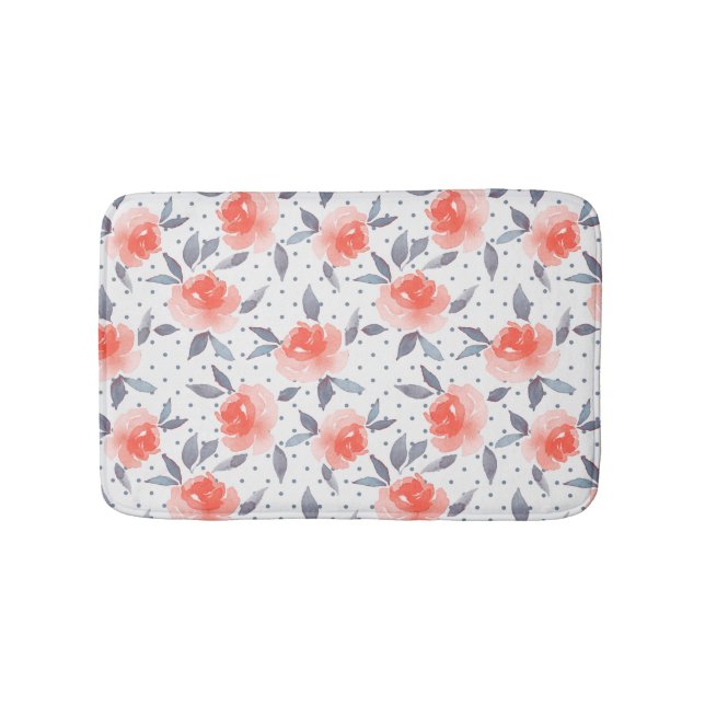 Rote Rosen Badematte (Vorderseite)