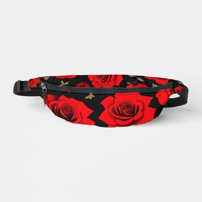 Rote Rosen Bauchtasche (Vorderseite)