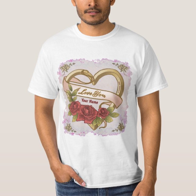 Rote Rosen Bevel Heart T - Shirt (Vorderseite)