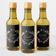 Rote Rosen, Black Wedding Mini Weinetikett