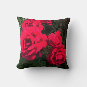 Rote Rosen blühen Kissen