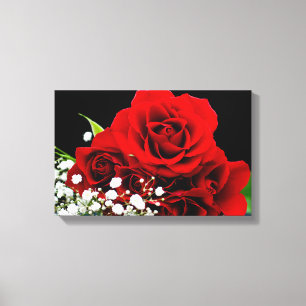 Rote Rosen Blume Canvas drucken Leinwanddruck