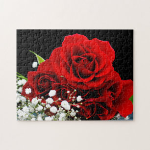 Rote Rosen Blume Jigsaw Puzzle