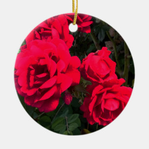 Rote Rosen Blume Keramik Ornament
