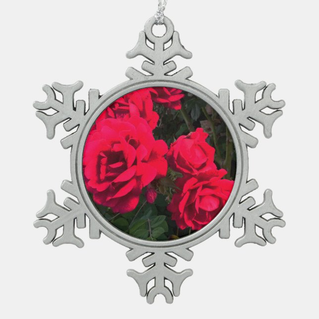 Rote Rosen Blume Ornament (Vorderseite)