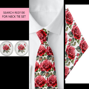 Rote Rosen Blumen Halstuch (Teil des Sets) RED100 Krawatte