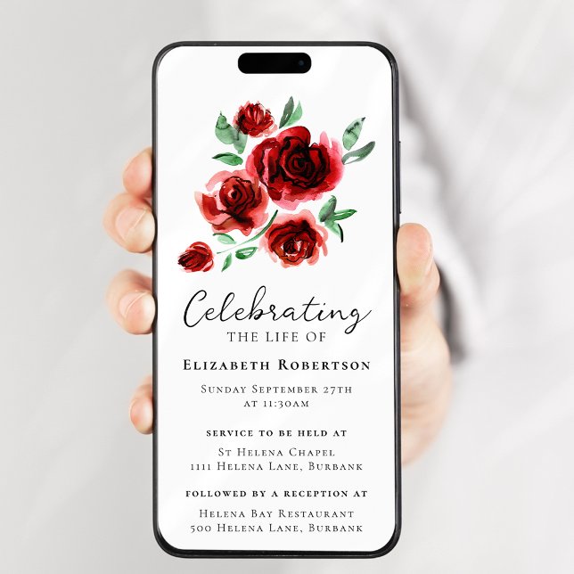 Rote Rosen Blumenbeerdigung Digitaler Auftakt Einladung (Von Creator hochgeladen)