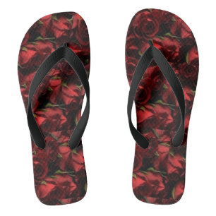 Rote Rosen Blumenbreite Bandbreiten Flip Flops
