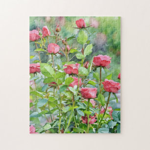 Rote Rosen Blumengarten Puzzle