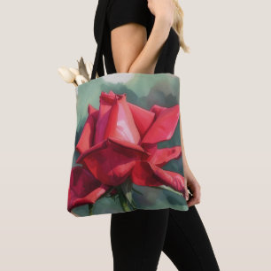 Rote-Rosen-Blumenkunst-Tasche