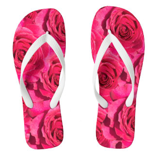 Rote Rosen Blumenmuster Flip Flops