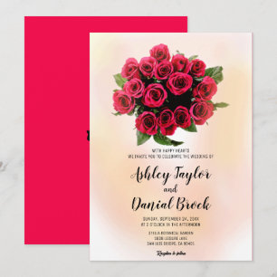 Rote Rosen Blumenzwiebeln Einladung