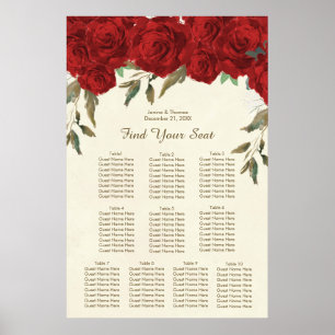rote Rosen Blumenzwiebelplan Poster