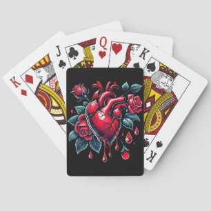 Rote Rosen Blutungen Herzschmerzen Spielkarten