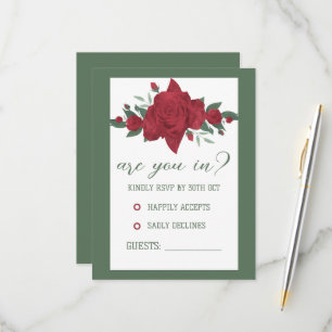 Rote Rosen Boho Wedding RSVP Karte