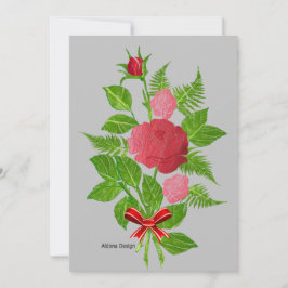 Rote Rosen Boquet Feiertagskarte