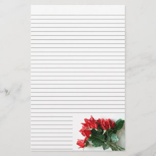 Rote Rosen Bouquet Stationery - kleine optionale L Briefpapier