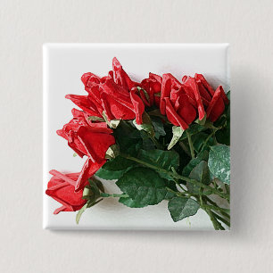 Rote Rosen Bouquet-Tasten Button