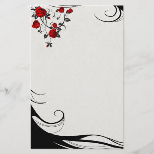 Rote Rosen Briefpapier