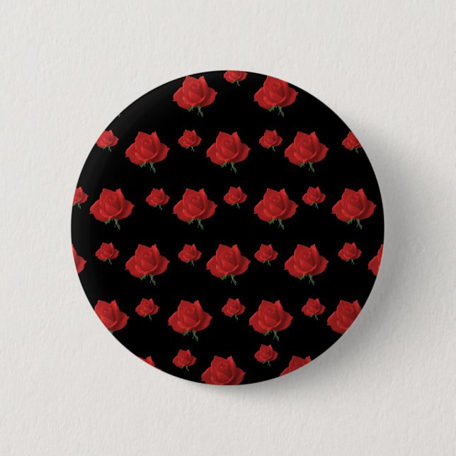 Rote Rosen Button (Vorderseite)