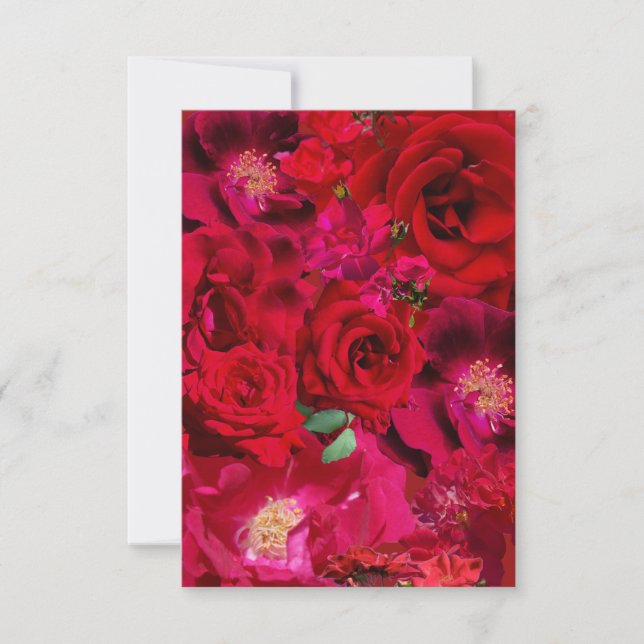 Rote Rosen Collage Mitteilungskarte (Vorderseite)