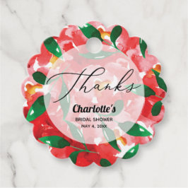 Rote Rosen Danke, Scallop Geschenkanhänger