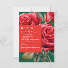 Rote Rosen Details Umschließungskarten RSVP Karte