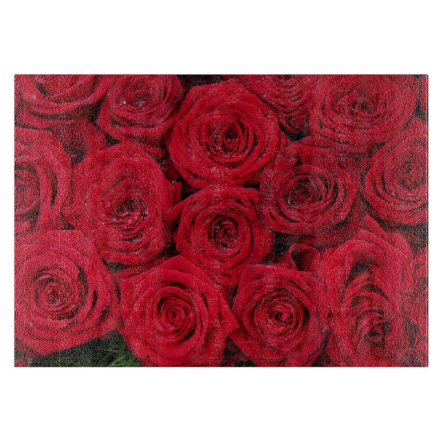 Rote Rosen durch Therosegarden Schneidebrett (Vorderseite)