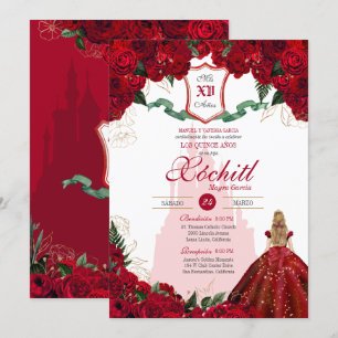 Rote Rosen Elegante Burg Burgen von Bellinzona Einladung