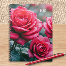 Rote Rosen Elegante Mit Monogramm Blumenspirale
