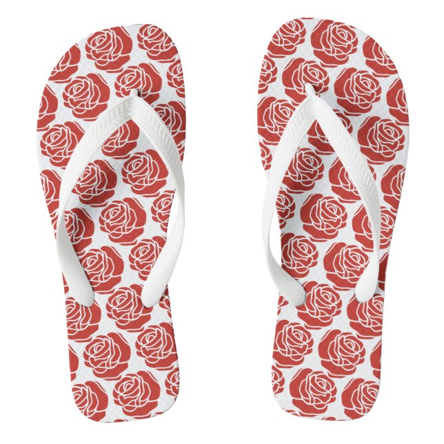 Rote Rosen Flip Flops (Fußbett)
