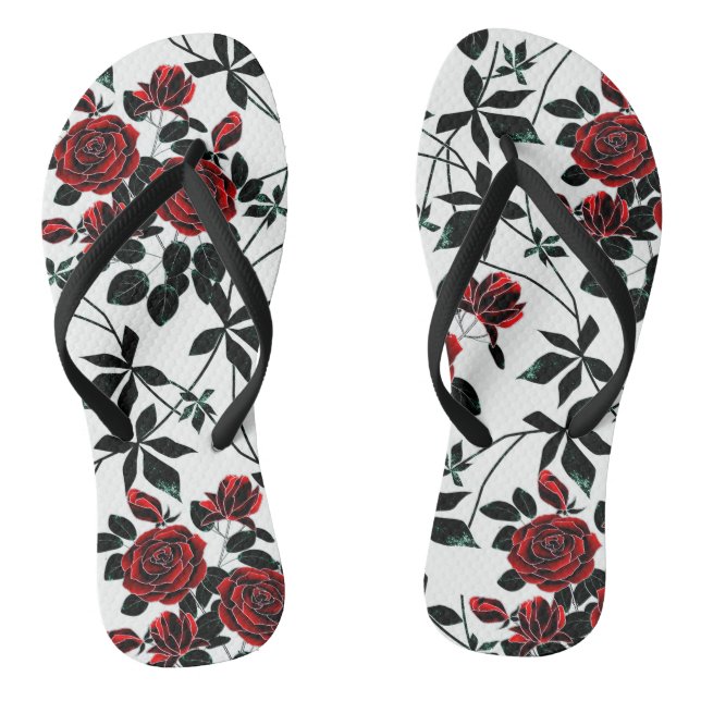Rote Rosen. Flip Flops (Fußbett)