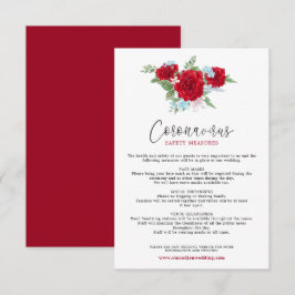 Rote Rosen Floral Elegante Script Coronavirus Sich Begleitkarte