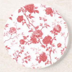 Rote Rosen Floral Getränkeuntersetzer