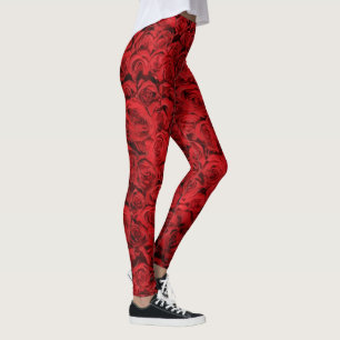 rote Rosen Floral Girly Pattern Trendy Mode Leggings