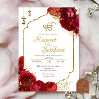 Rote Rosen Floral Ik Onkar Indische Hochzeit