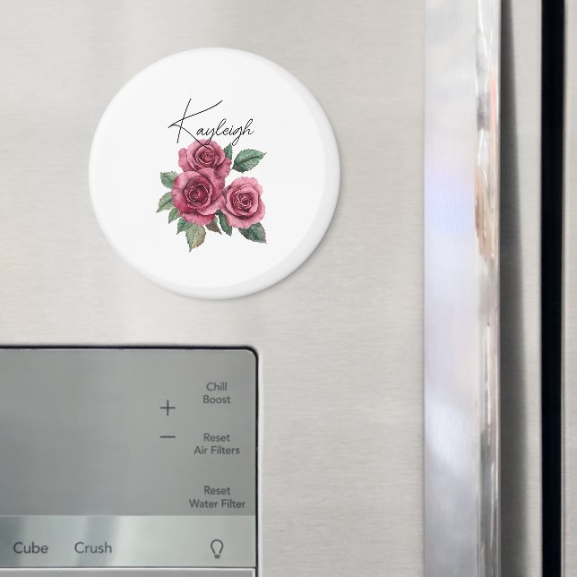 Rote Rosen Floral Personalisiert Magnet (In Situ (Kühlschrank))