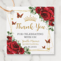 Rote Rosen Florale Schmetterlinge Quinceanera Swee