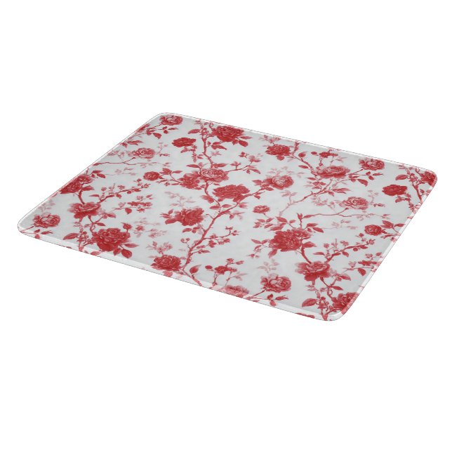 Rote Rosen Florales Brautbad Schneidebrett (Ecke)