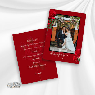 Rote Rosen Foto Hochzeit Vielen Dank Message Cards Dankeskarte
