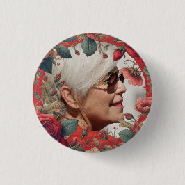 Rote Rosen FOTO Memorial Keepake Sentimental Button