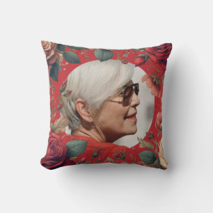 Rote Rosen FOTO Memorial Keepake Sentimental Kissen