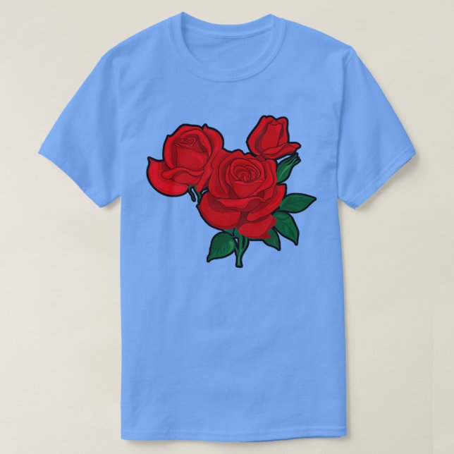 Rote Rosen für Männer, Frauen und Jugend T-Shirt (Design vorne)