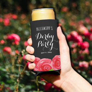Rote Rosen für Wasserfarben Derby Party Selters Dosenkühler