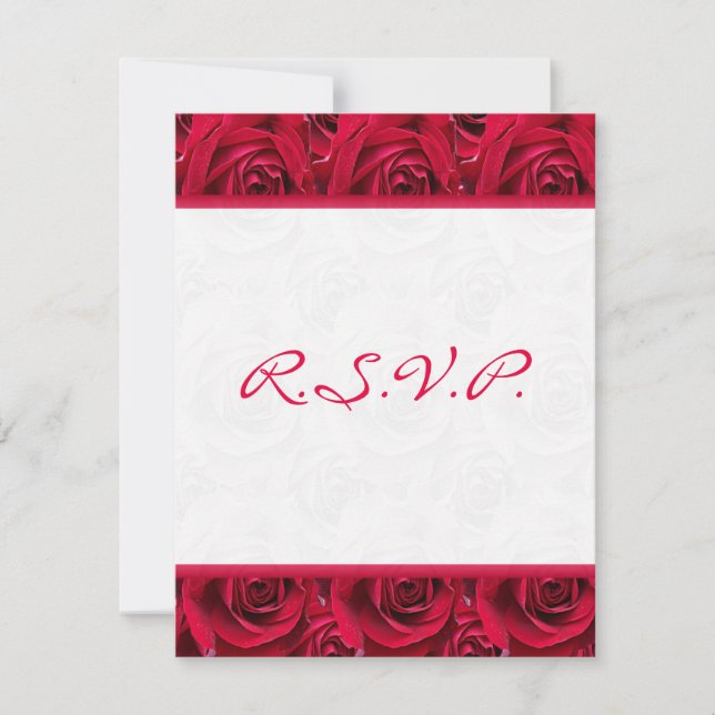 Rote Rosen Galore Reply Card-PER-FIT KEINEN PLATZ RSVP Karte (Vorderseite)