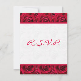Rote Rosen Galore Reply Card-PER-FIT KEINEN PLATZ RSVP Karte
