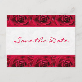 Rote Rosen Galore Save the Date Card Ankündigungspostkarte